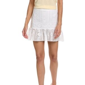 THE KOOPLES white eyelet embroidered skirt sz XS (0) NWT